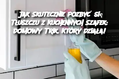 Wprowadzenie: Kuchnia to serce domu, ale z czasem może stać się także miejscem, gdzie tłuszcz i brud gromadzą się na szafkach, szczególnie wokół pieca i okapów. Czyszczenie tych trudnych do usunięcia plam bywa czasochłonne, ale istnieje sprytny sposób, aby szybko i skutecznie przywrócić kuchenne szafki do ich pierwotnego stanu. Zamiast sięgać po drogie środki chemiczne, możesz skorzystać z naturalnych produktów, które skutecznie pozbędą się tłuszczu, a przy tym są bezpieczne i tanie. Dowiedz się, jak w kilka minut zrobić porządek w kuchni bez wysiłku!  Składniki: 1/2 szklanki octu białego 1/2 szklanki ciepłej wody 2 łyżki sody oczyszczonej 1 łyżka płynnego detergentu do naczyń (opcjonalnie) 1 łyżeczka oleju roślinnego (np. oliwy z oliwek) Stara szmatka lub gąbka Ręczniki papierowe lub czysta ściereczka Sposób przyrządzenia: