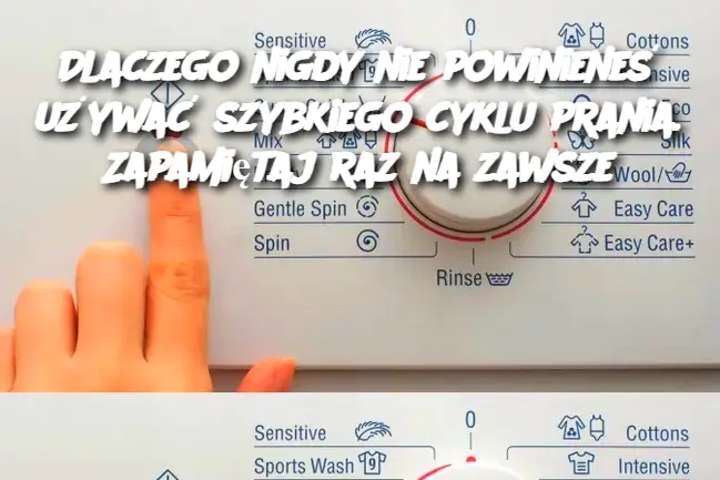 Dlaczego nigdy nie powinieneś używać szybkiego cyklu prania. Zapamiętaj raz na zawsze