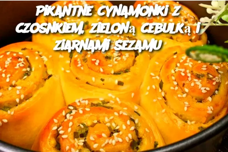 Pikantne cynamonki z czosnkiem, zieloną cebulką i ziarnami sezamu