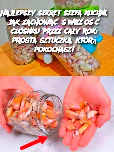 Wprowadzenie: Czosnek jest podstawą w kuchniach na całym świecie, znany ze swojego wyrazistego smaku i licznych korzyści zdrowotnych. Istnieje jednak jedno główne wyzwanie: utrzymanie go w świeżości. Czosnek ma tendencję do szybkiego psucia się, zwłaszcza jeśli nie wiesz, jak go prawidłowo przechowywać. Ale nie martw się — szefowie kuchni mają sekretny trik, który sprawi, że czosnek pozostanie świeży przez cały rok, nie tracąc smaku ani składników odżywczych. W tym artykule podzielimy się tą prostą, zaskakującą metodą, aby zapewnić, że czosnek pozostanie żywy i gotowy do użycia, kiedy tylko go potrzebujesz.  Składniki:  zobacz więcej na następnej stronie Reklama