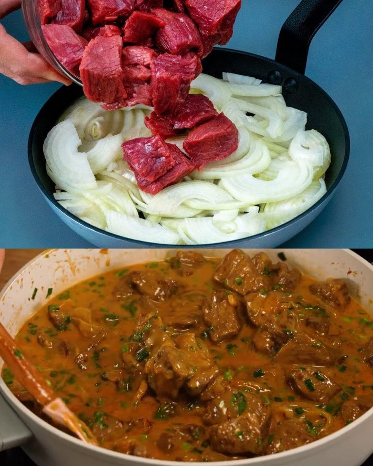 Roztapiający gulasz wołowy  Składniki : Masło: 100 g (3,5 uncji) Olej roślinny: 50 ml (1,7 uncji) Cebula: 2 szt., pokrojona w plasterki Czosnek: 10 g (0,4 uncji), posiekany Wołowina: 1 kg (2 funty), pokrojona w kostkę Sól: 8 g (0,3 uncji) Czarny pieprz: 6 g (0,2 uncji) Słodka papryka: 5 g (0,2 uncji) Musztarda: 50 g (1,8 uncji) Instrukcje: Przygotowanie składników: