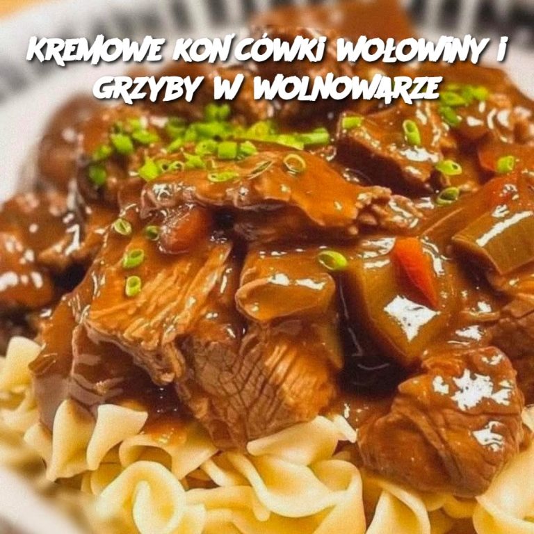 Kremowe końcówki wołowiny i grzyby w wolnowarze