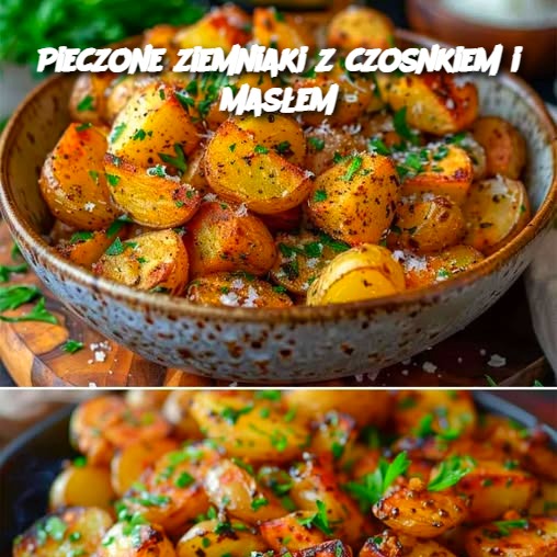 Pieczone ziemniaki z czosnkiem i masłem