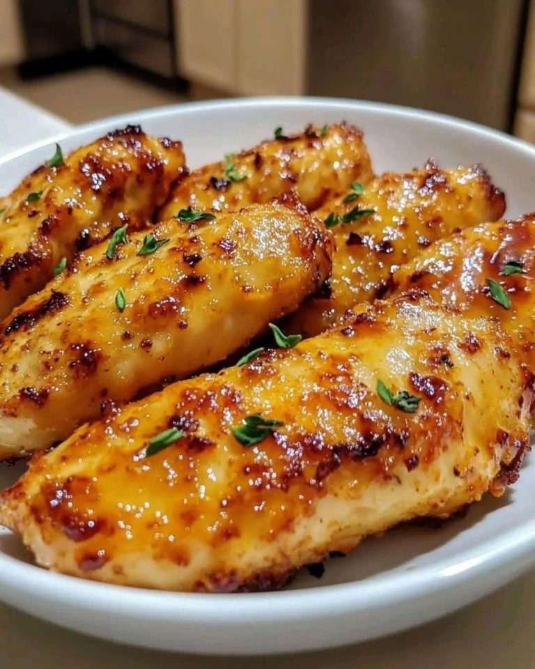 Paski kurczaka w sosie miodowo-czosnkowym Air Fryer – chrupiące, aromatyczne i nieodparte