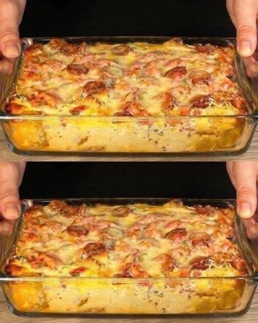 Zapiekanka ziemniaczano-hamburgerowa z serem