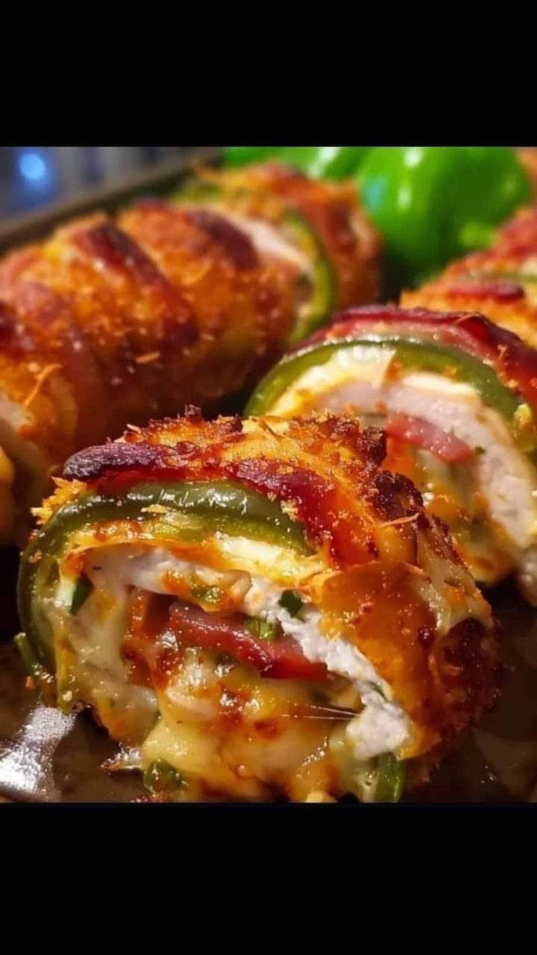 Rouleaux de poulet aux jalapeños farcis et enrobés de bacon