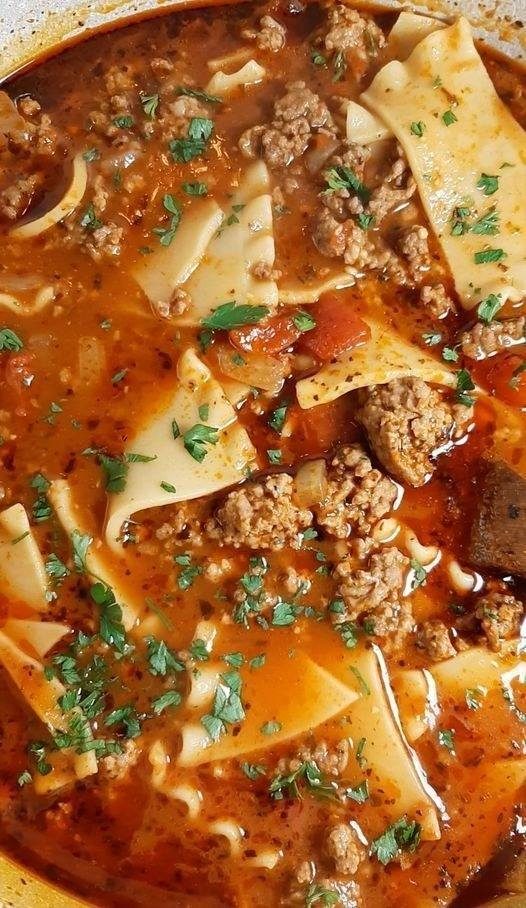 Zupa Lasagne w Jednym Garnku