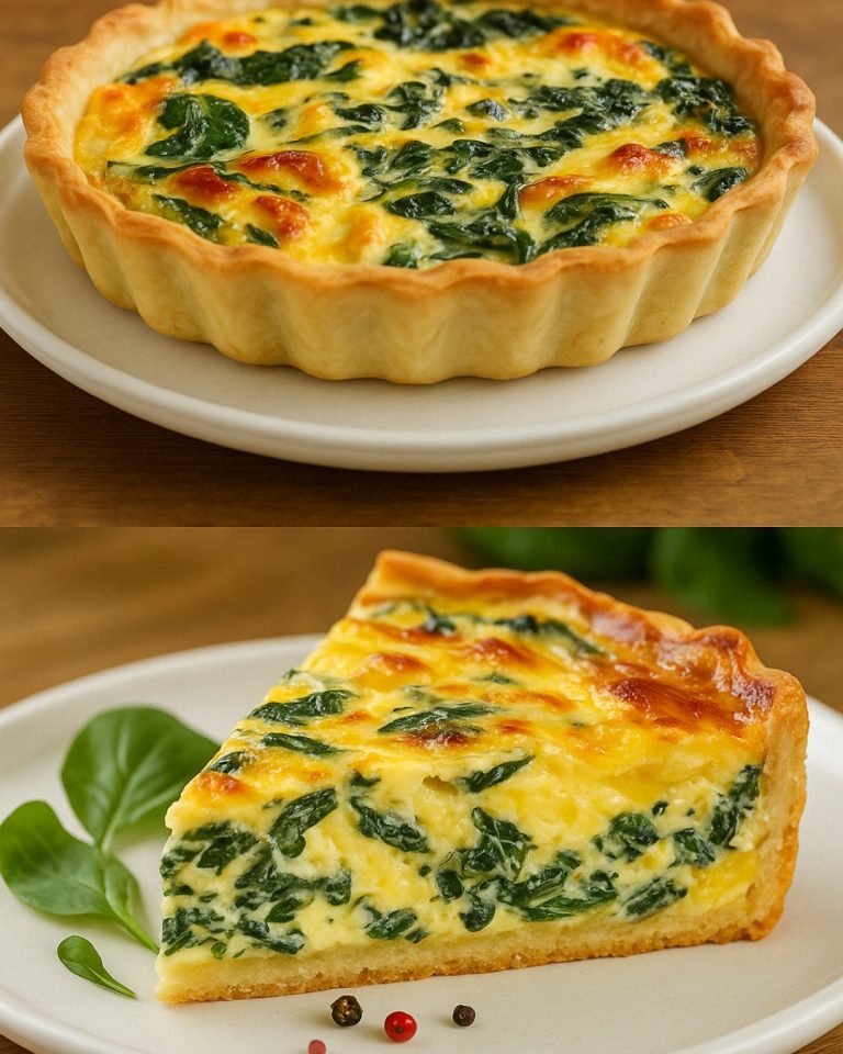 Domowy quiche ze szpinakiem