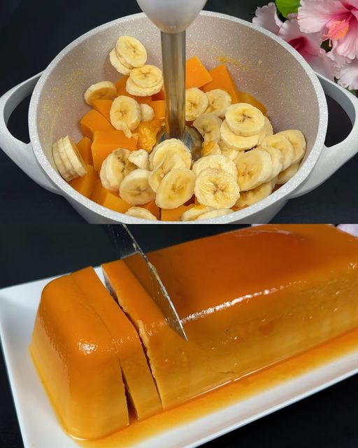 Deser z galaretką z dyni i banana