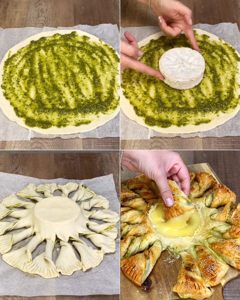 „Francuski słonecznik: chrupiąca przekąska z pesto i serem”