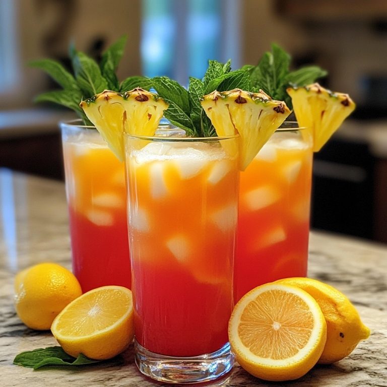 Poncz z lemoniadą tropikalną i ananasem