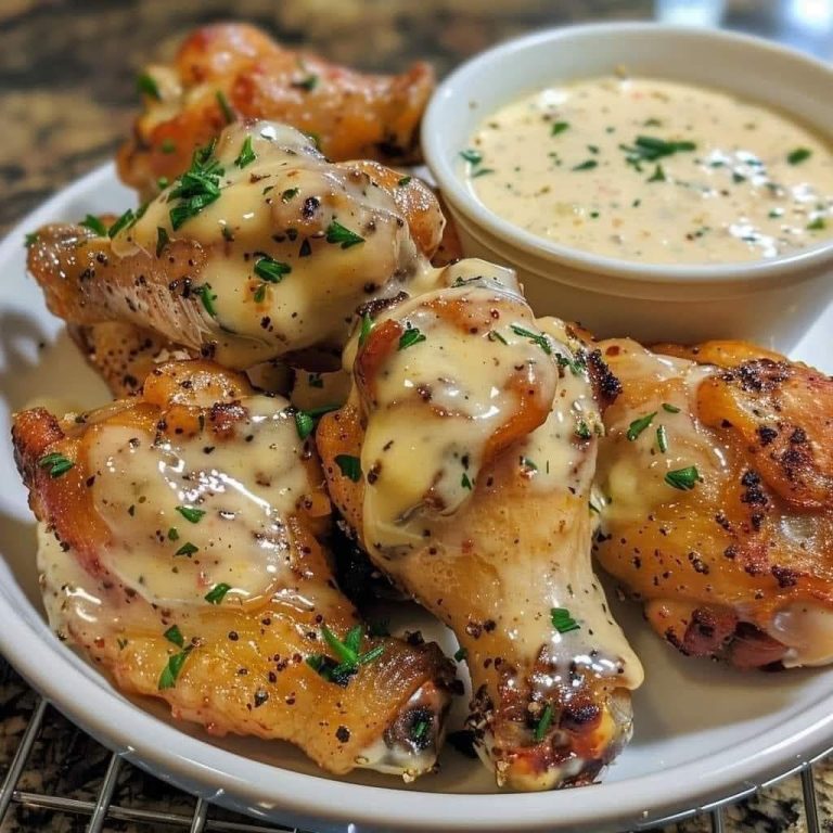 Ailes de poulet crémeuses à l’ail et au parmesan
