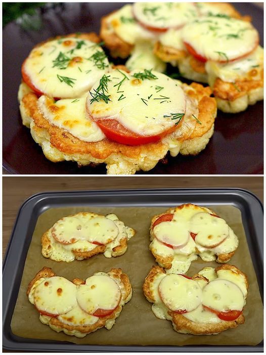 Pieczony Kalafior z Pomidorami i 200 g Mozzarelli