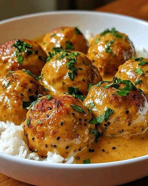 Klopsiki z Kurczaka w Curry Kokosowym