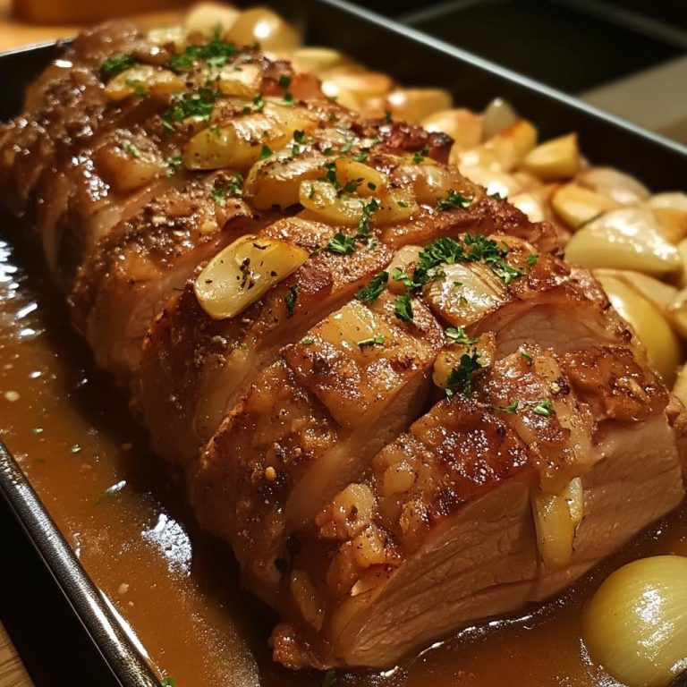 PIECZONA ŁOPATKA WIEPRZOWA Z CZOSNKIEM I ZIOŁAMI