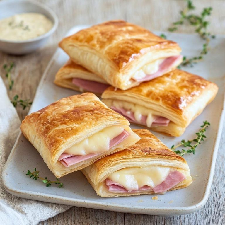 Ciastka francuskie z szynką i serem