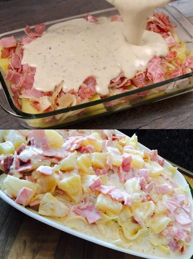 Egzotyczna zapiekanka makaronowa z ananasem i szynką – przepis na pyszne połączenie smaków
