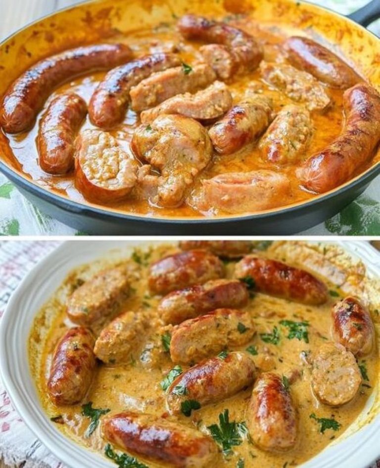 Bratwurst w Kremowym Sosie Cebulowym – Przepis na Smaczny i Syty Obiad