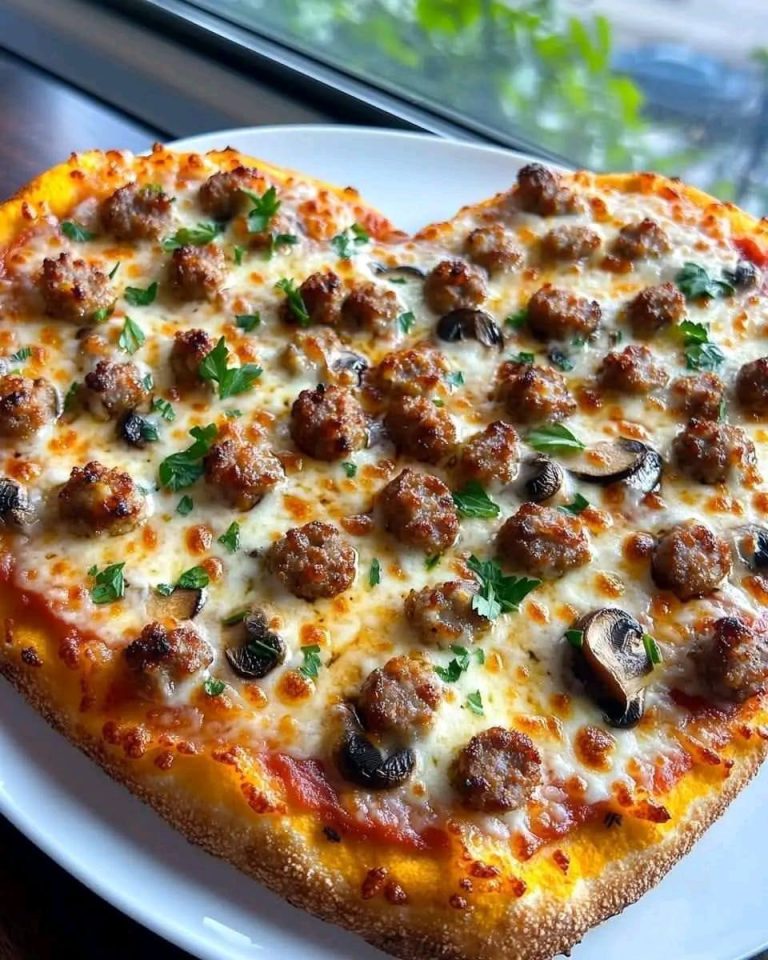 Miłość na talerzu – Pizza w kształcie serca z kiełbasą i grzybami: Przepis na romantyczną kolację
