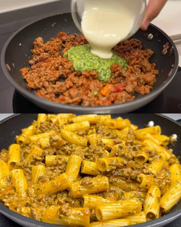 Makaron z wołowiną i pesto bazyliowym – Kulinarna uczta pełna smaku”
