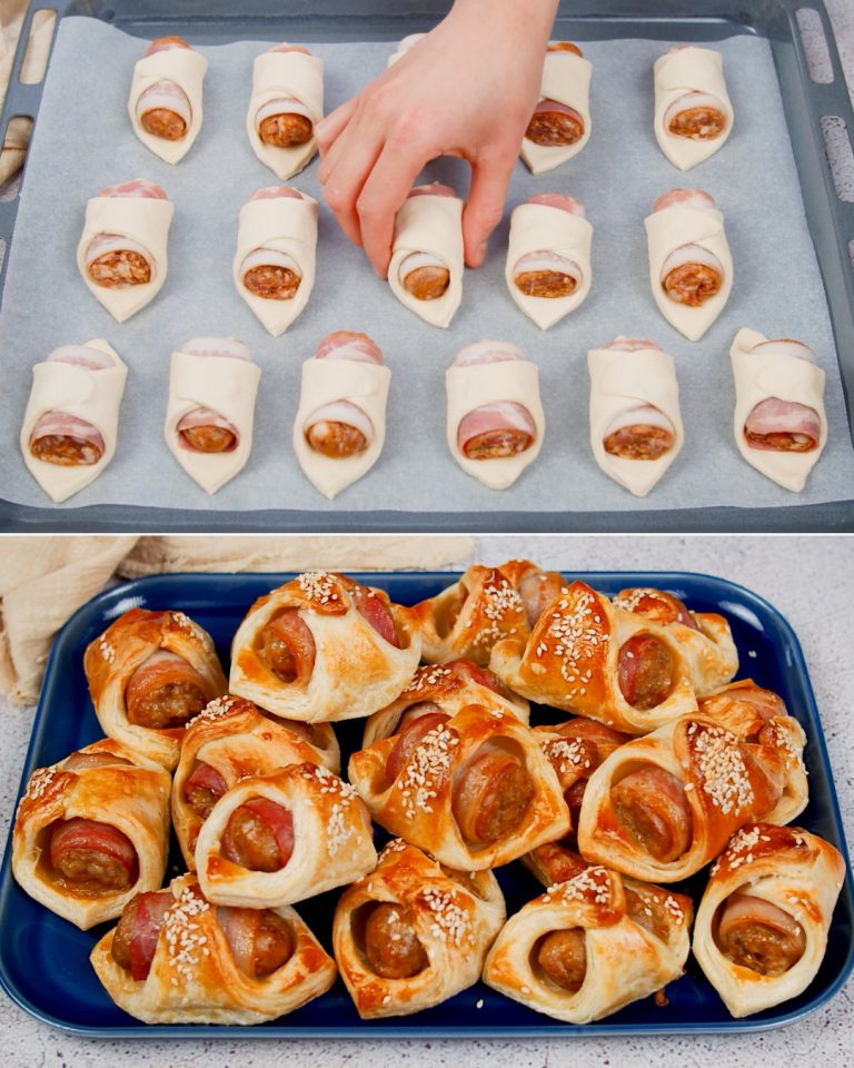 Proste bułeczki z kiełbasą w 3 składnikach – szybka i pyszna przekąska!
