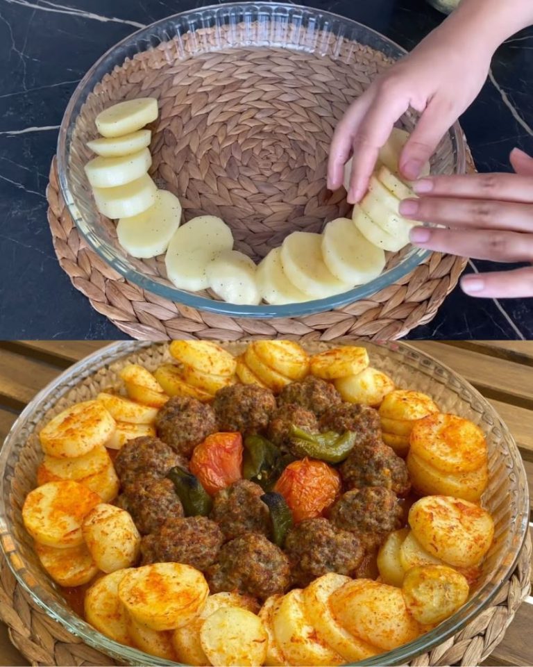 Domowa Zapiekanka Komfortu z Pieczonymi Ziemniakami i Mięsnymi Klopsikami