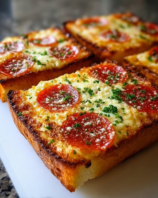 Pizze Sur Pain À L’Ail
