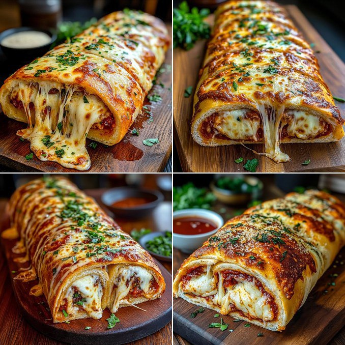 Chleb z Pizzowym Nadzieniem i Serową Rozkoszą – Idealna Kompozycja Smaków w Jednym Kęsie!