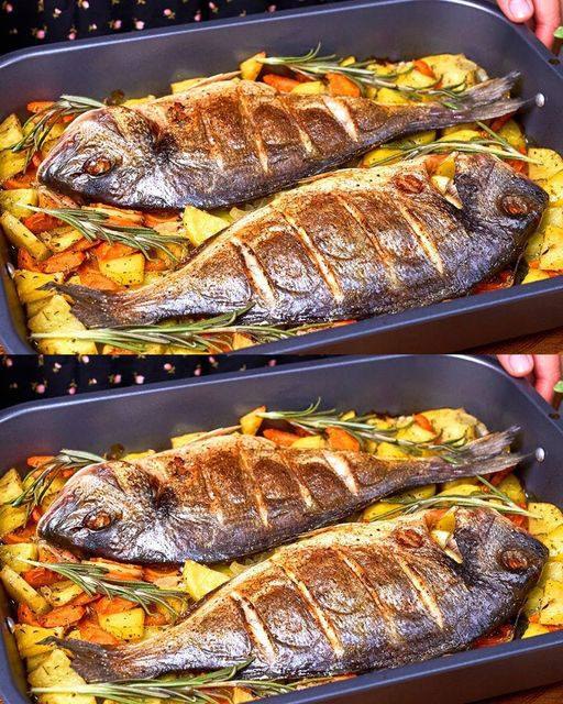 Smażona Dorada z Pieczonymi Warzywami – Przepis Pełen Smaku i Aromatu