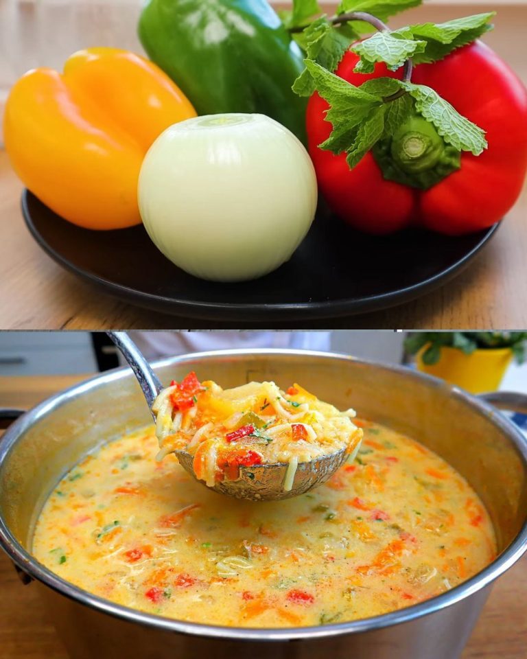 Sycąca zupa warzywna z grzankami parmezanowymi