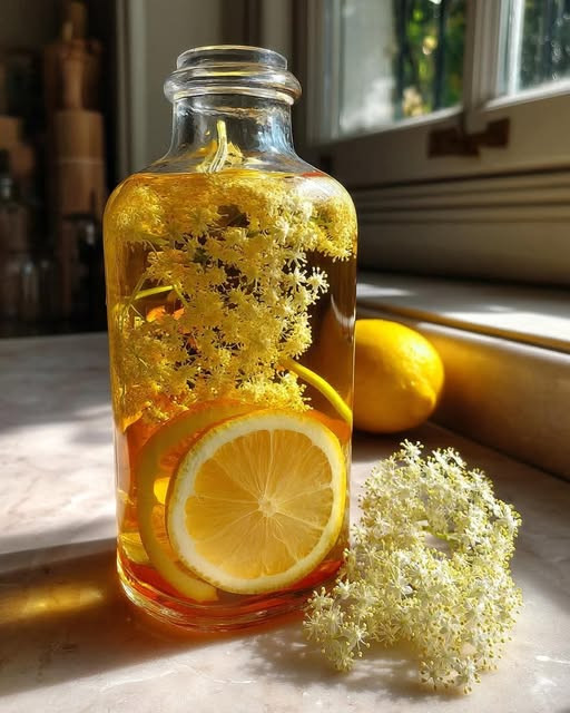 SYROP Z KWIATÓW CZARNEGO BZU Z CYTRYNĄ I IMBIREM