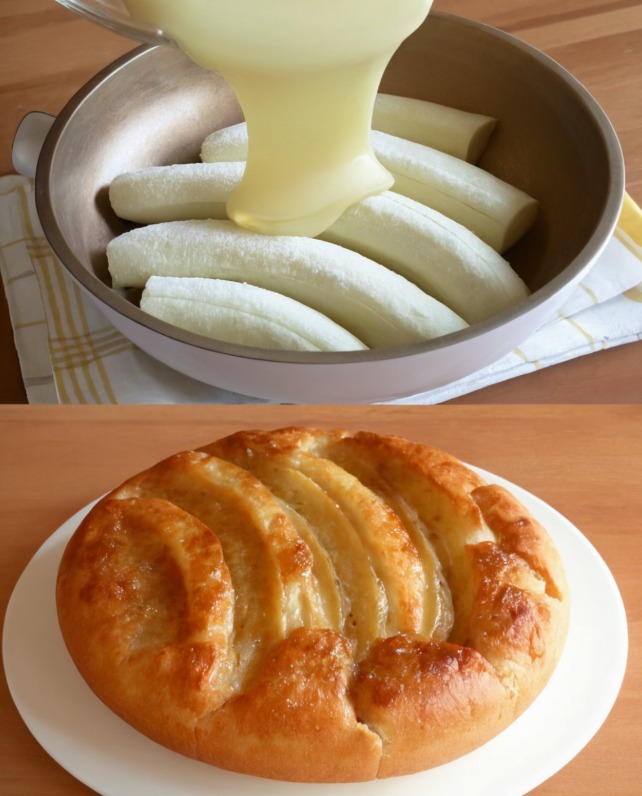 Ciasto bananowe do góry nogami