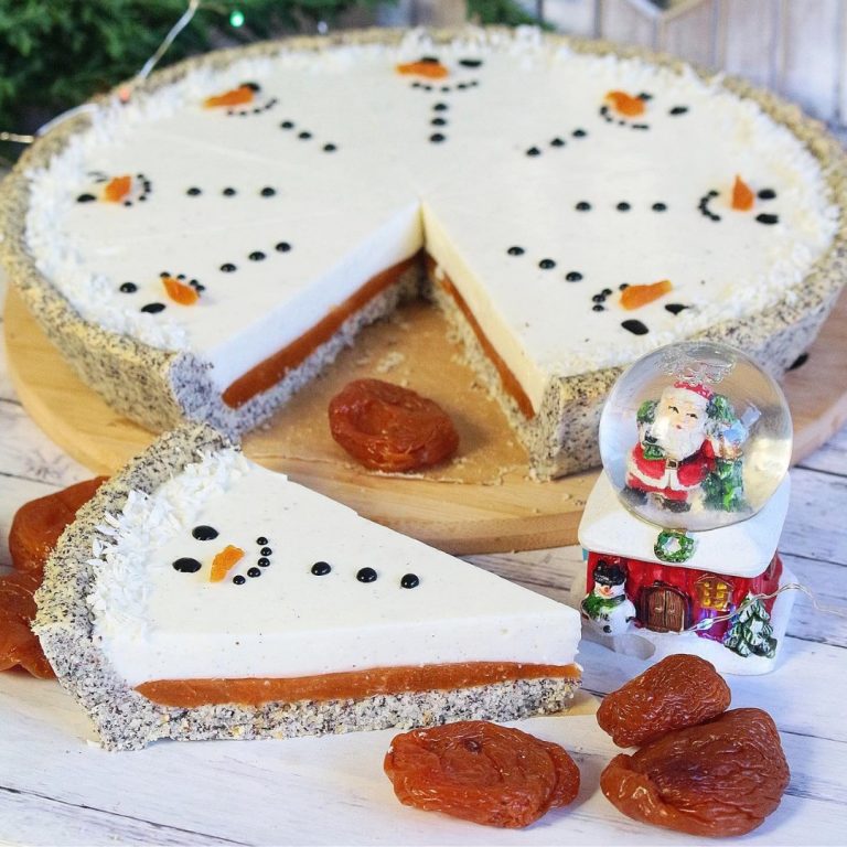 TARTA sernikowa BAŁWANKI z nadzieniem morelowym (bez glutenu, cukru białego)