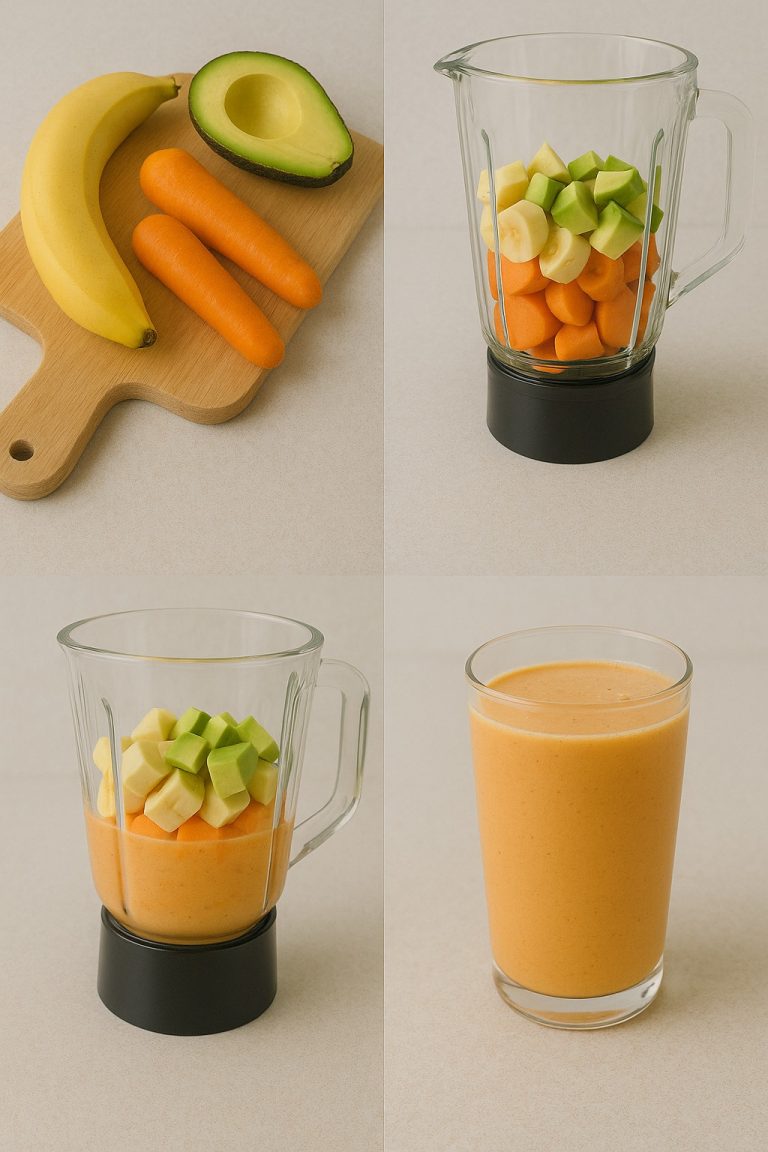 Zdrowy i pyszny przepis na koktajl z banana, awokado i marchewki