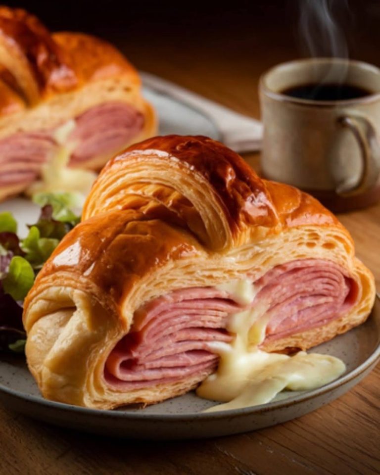 Wyśmienity Croissant z szynką i serem, idealny komfort