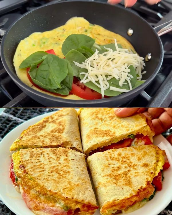 Pieczona Tortilla ze Szpinakiem i Jajkami