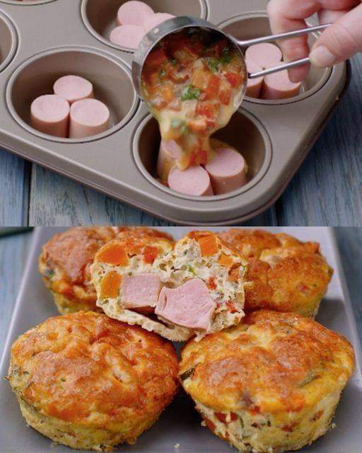 Muffinka z jabłkiem i salsiccią