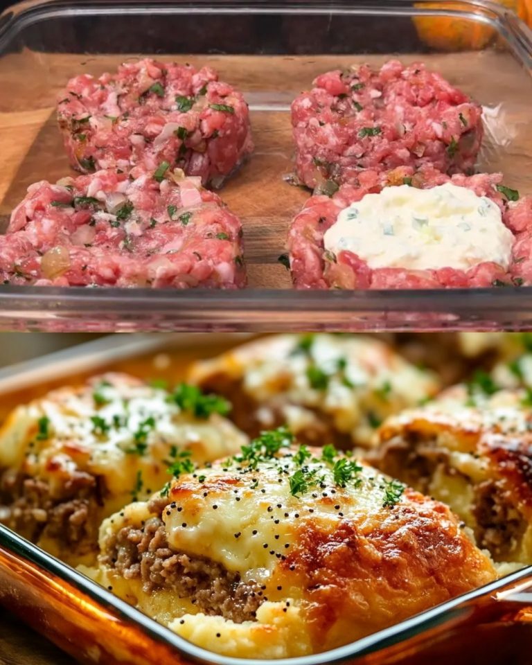 Kotlety faszerowane z puree ziemniaczanym