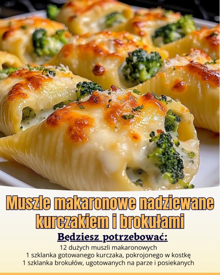 Muszle makaronowe nadziewane kurczakiem i brokułami