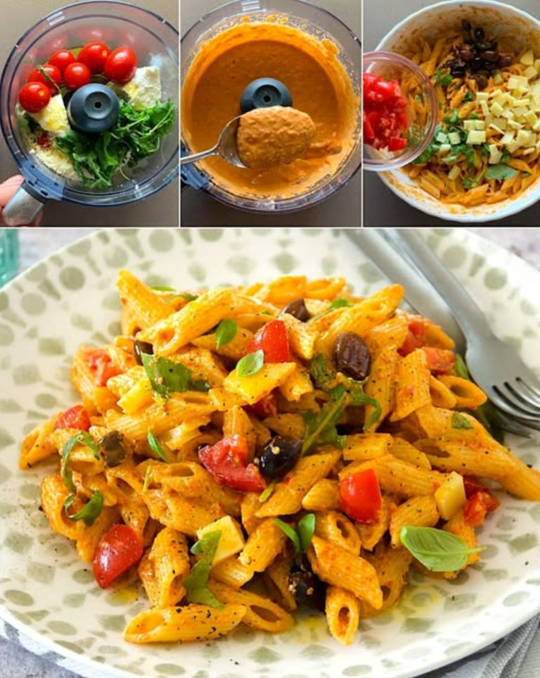 Zmiksuj pomidorki koktajlowe, ricottę i rukolę, a otrzymasz pyszny dressing do zimnego makaronu