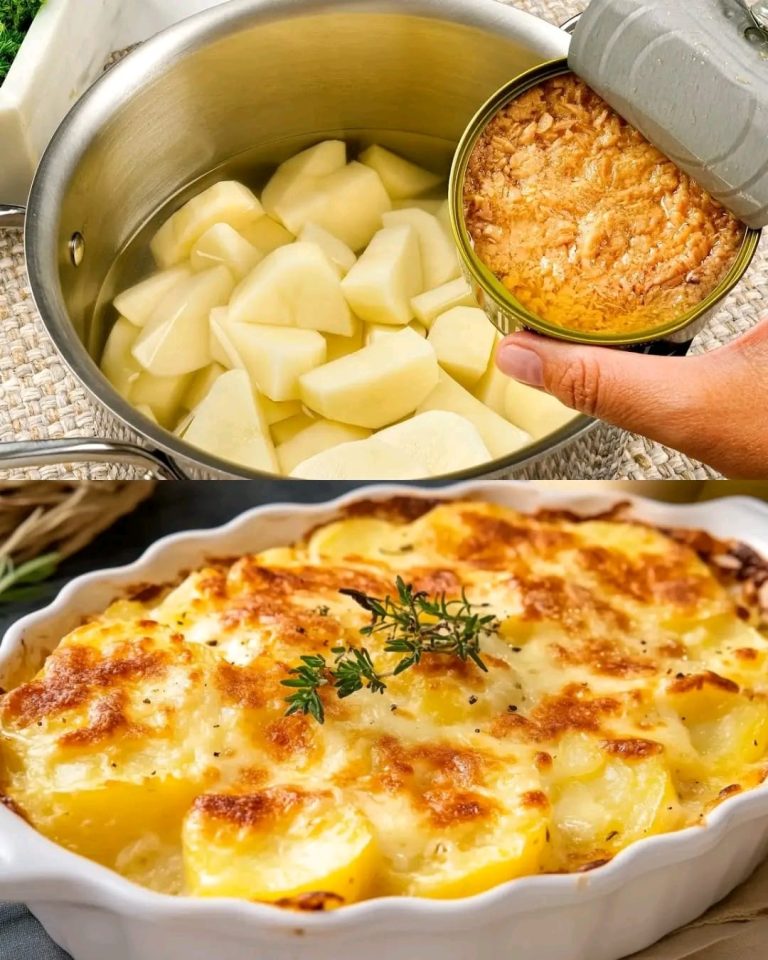 Zapiekanka z tuńczykiem i ziemniakami w kremowym sosie