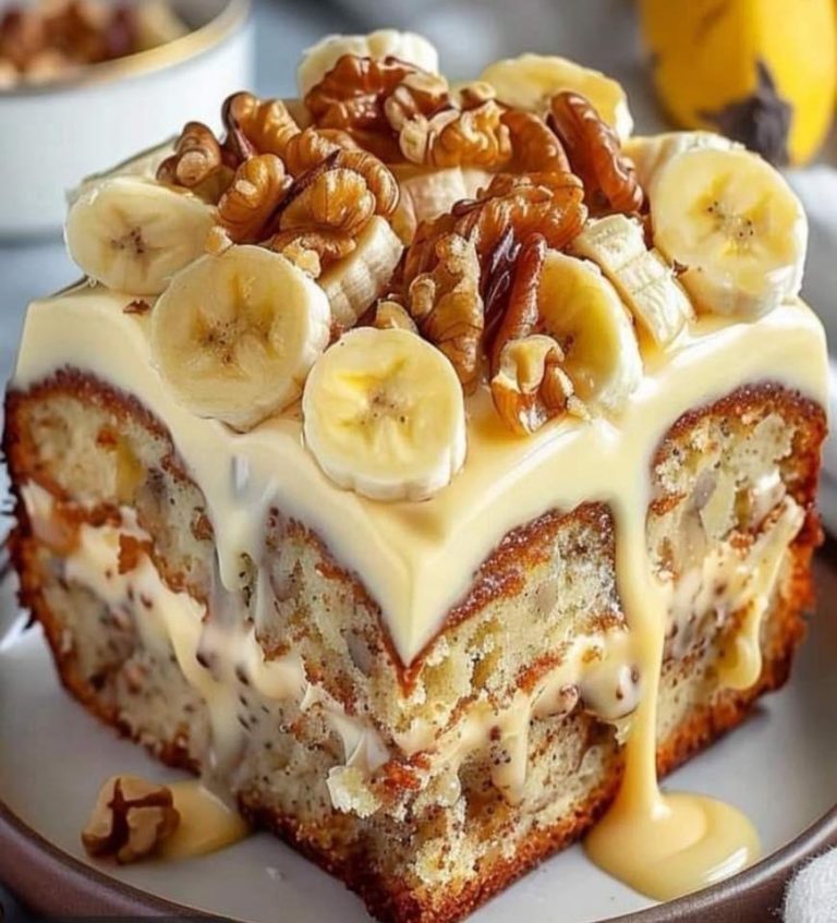 Ciasto bananowo-orzechowe z kremem serowym