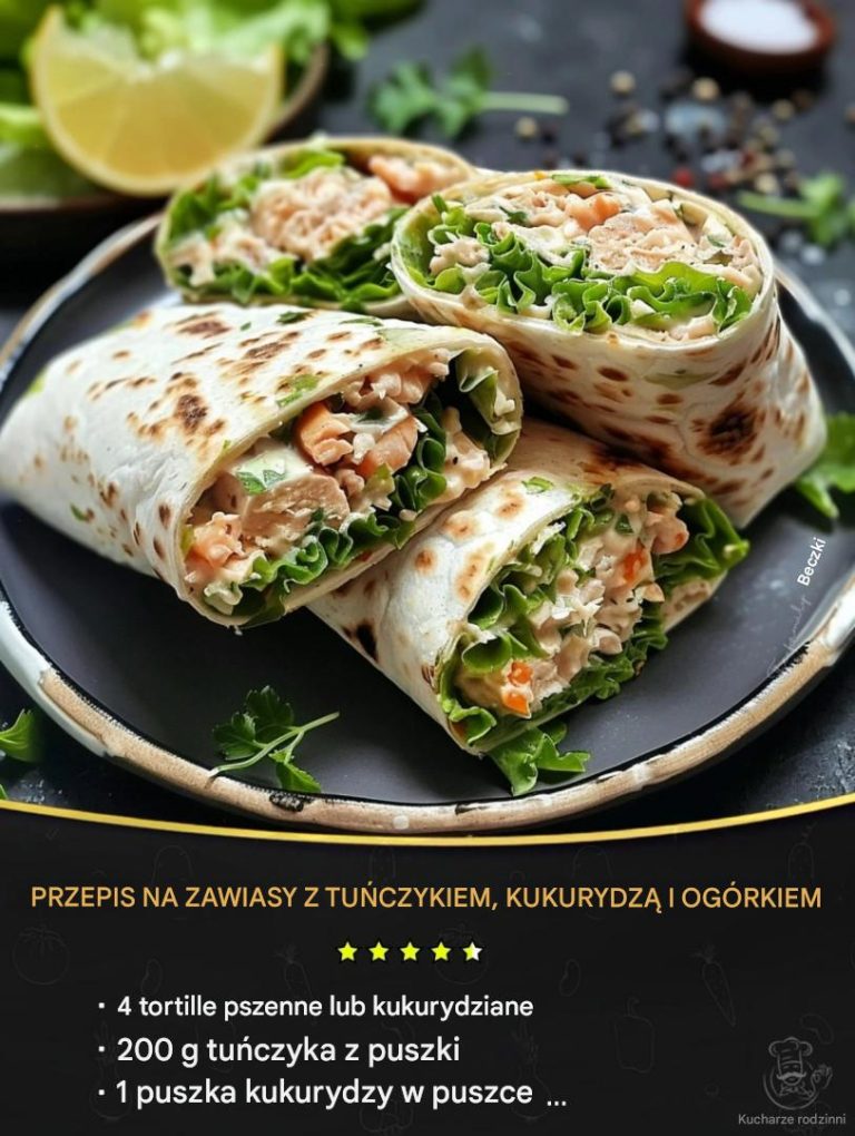 Przepis na tortille z tuńczykiem, kukurydzą i ogórkiem