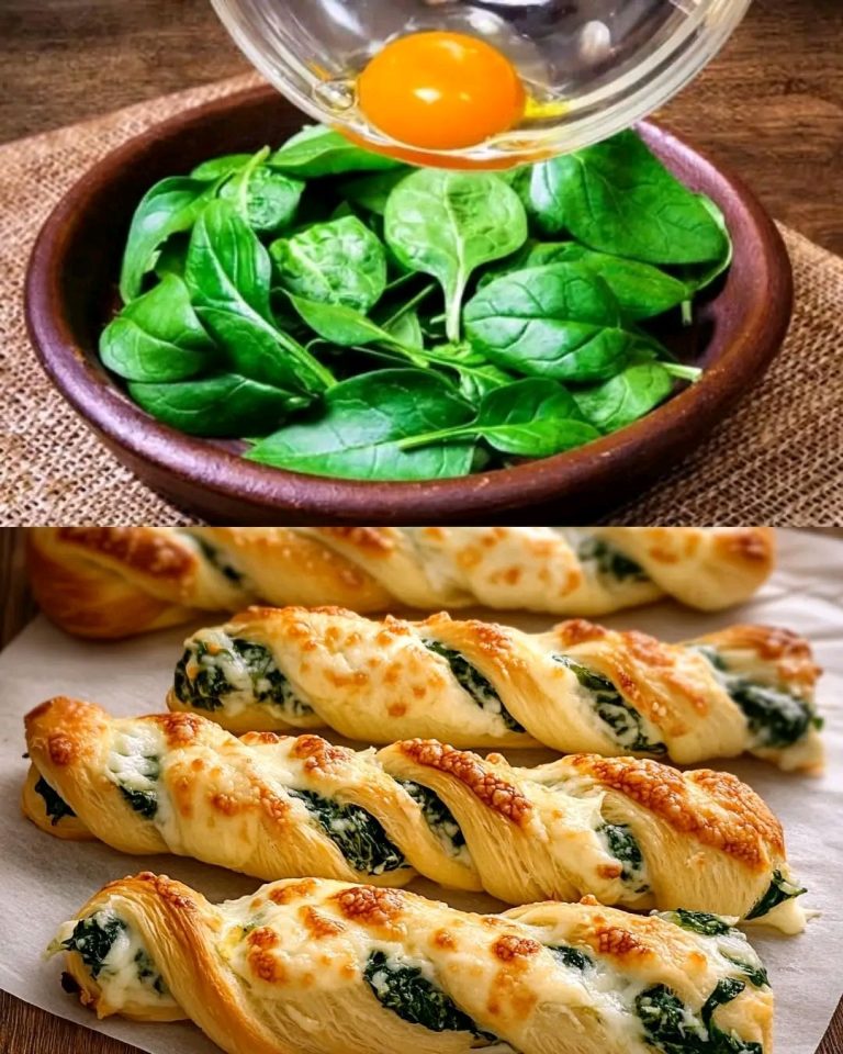 Warkocze z parmezanem i szpinakiem