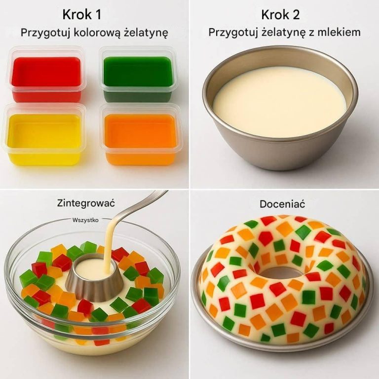 Deser żelatynowy mozaikowy (krok po kroku)