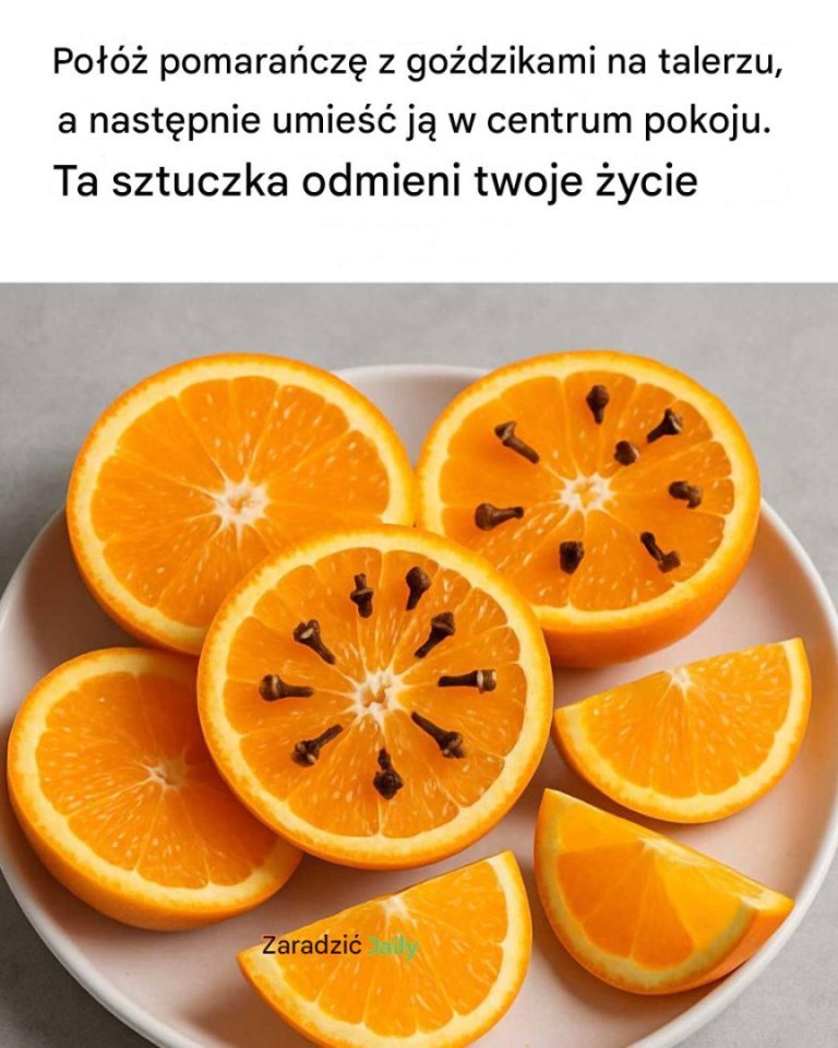 Połóż pomarańczę z goździkami na talerzu, a następnie umieść ją w środku pokoju. Ta sztuczka odmieni twoje życie
