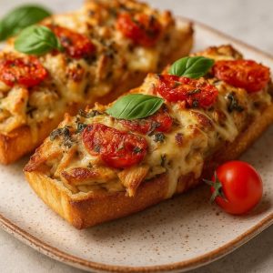 Zapiekanki z Kurczakiem, Pomidorem i Mozzarellą