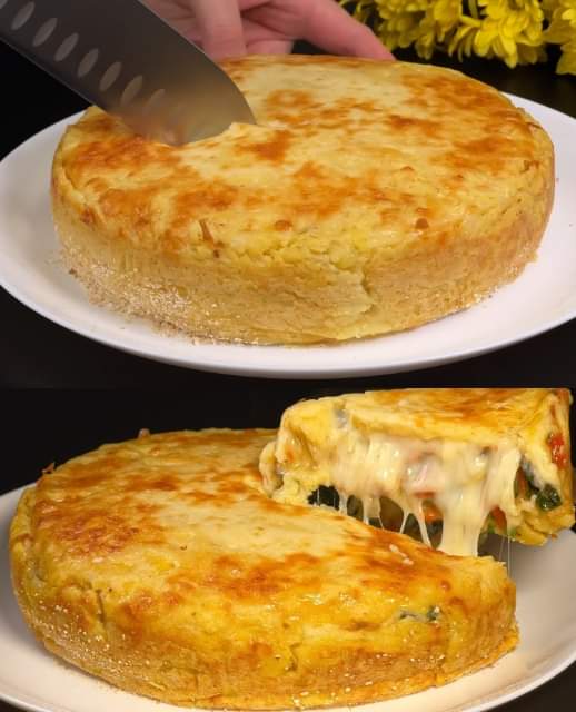 Zapiekanka ziemniaczano-szpinakowa z warstwami szynki i mozzarelli