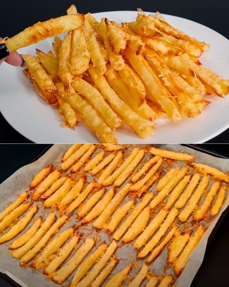 Pieczone frytki ziemniaczane z parmezanem: chrupiąca, serowa przekąska