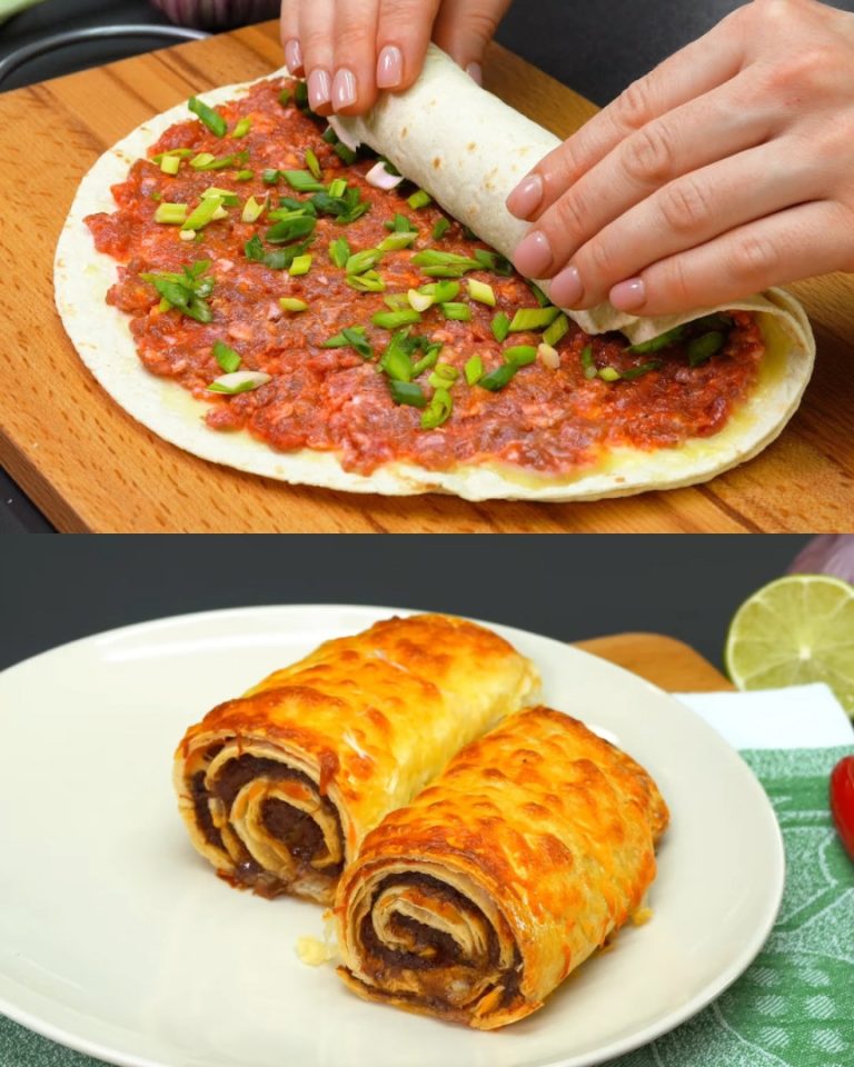 Roladka tortilla mięsno-serowa ze świeżą sałatką